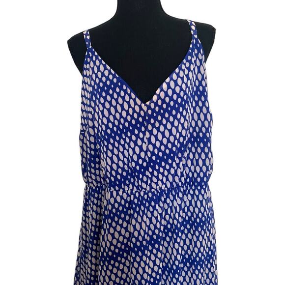 Lane Bryant Womens Plus Abstract Fairy Tiered Maxi Dress Blue White Size 18/20 - Picture 4 of 11